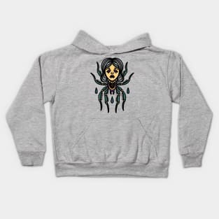 witch headed spider tattoo Kids Hoodie